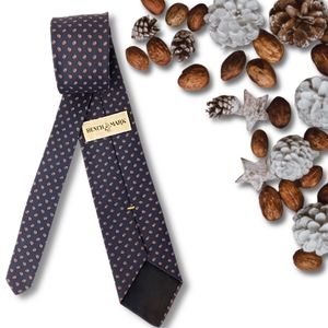 Vintage Benchmark Navy & Brown Foulard Necktie